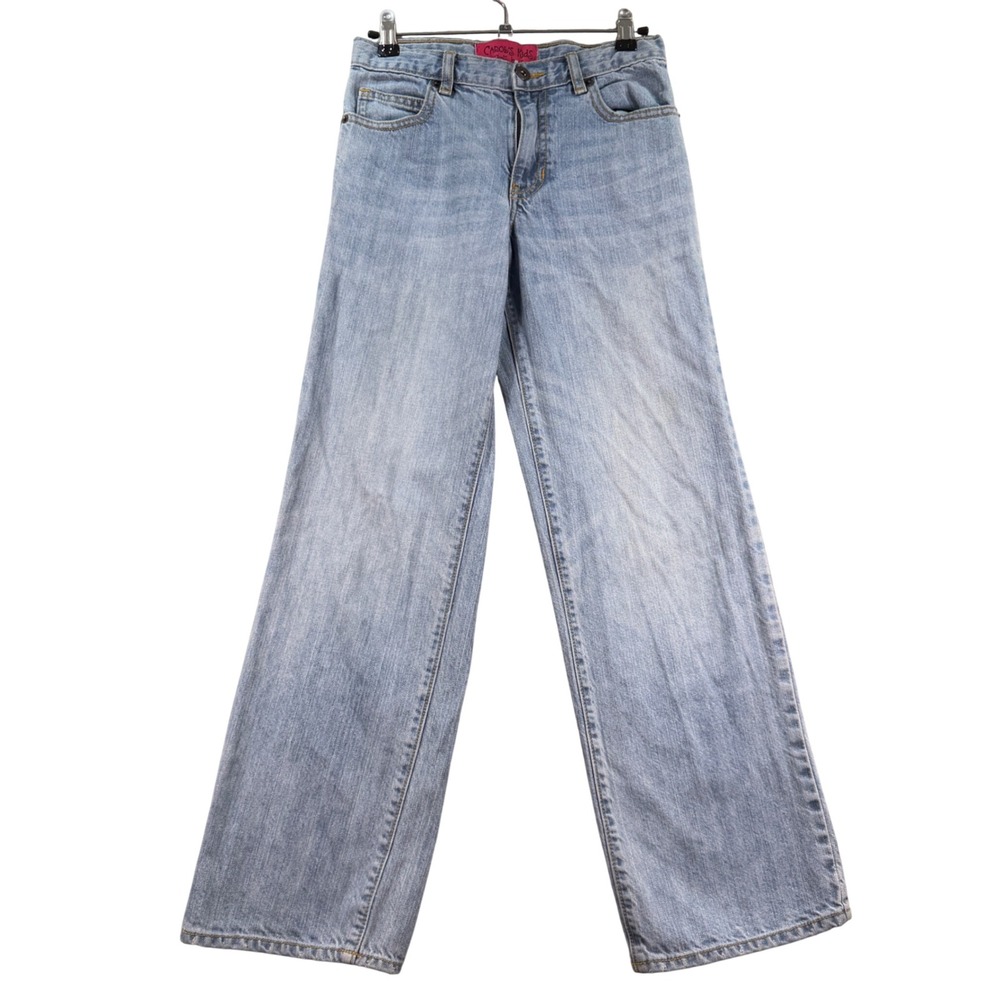 Carol's Kids Girls Wide Leg Jeans Cotton Blend 6X Blue Light Wash Y2K Skater